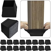 Vista 6 de Protectores rectangulares de suelo para patas de silla de 1 x 1.75 pulgadas, protectores de patas de silla para suelos de madera, protectores