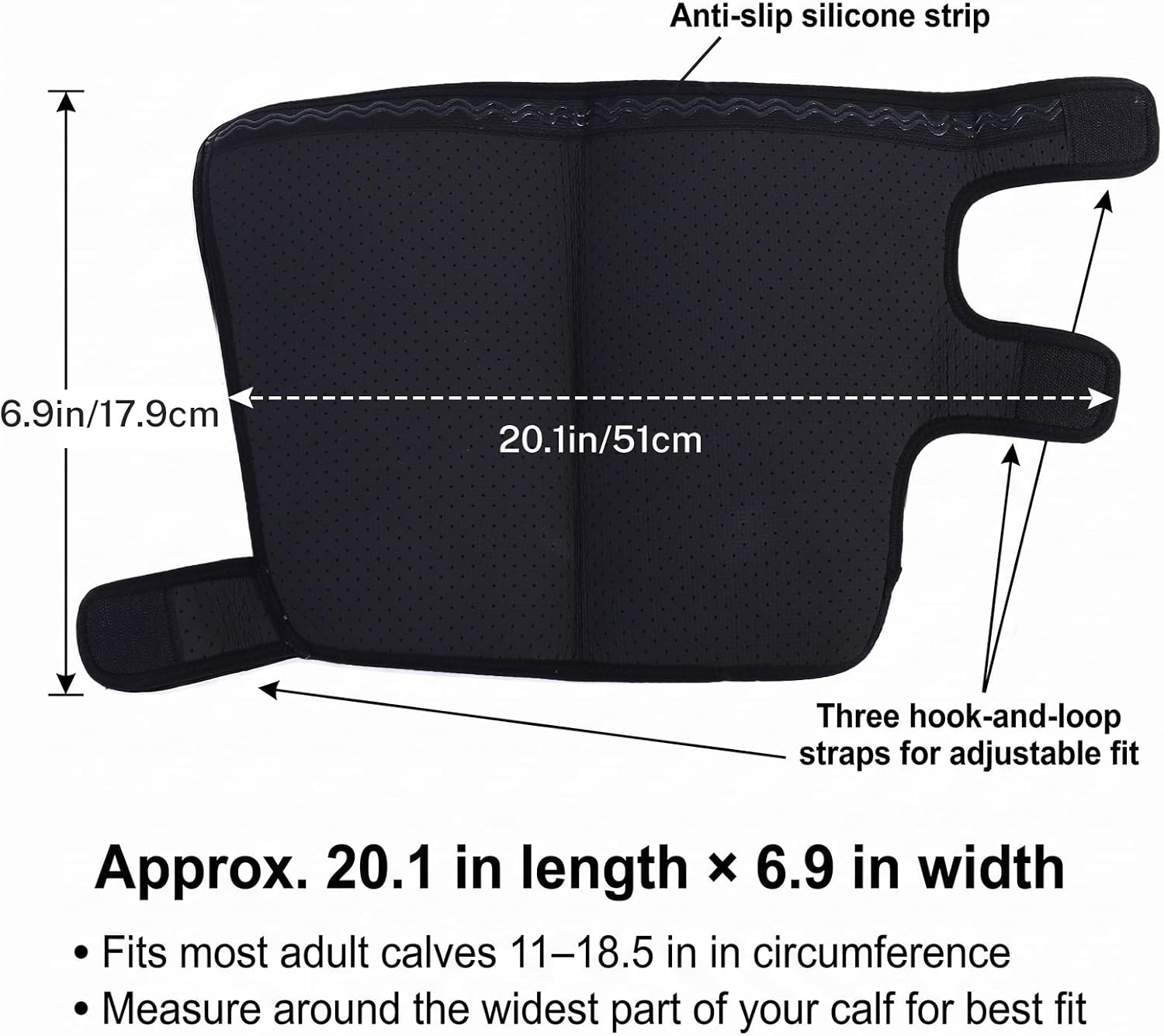 Shin Guards for Work – Neoprene Leg Protectors for Weed Eating, Mountain Bike & Yard Work, Adjustable Calf Compression Sleeves with 3 Hook and Loop Straps & Anti-Slip Top, 20.1 Inch