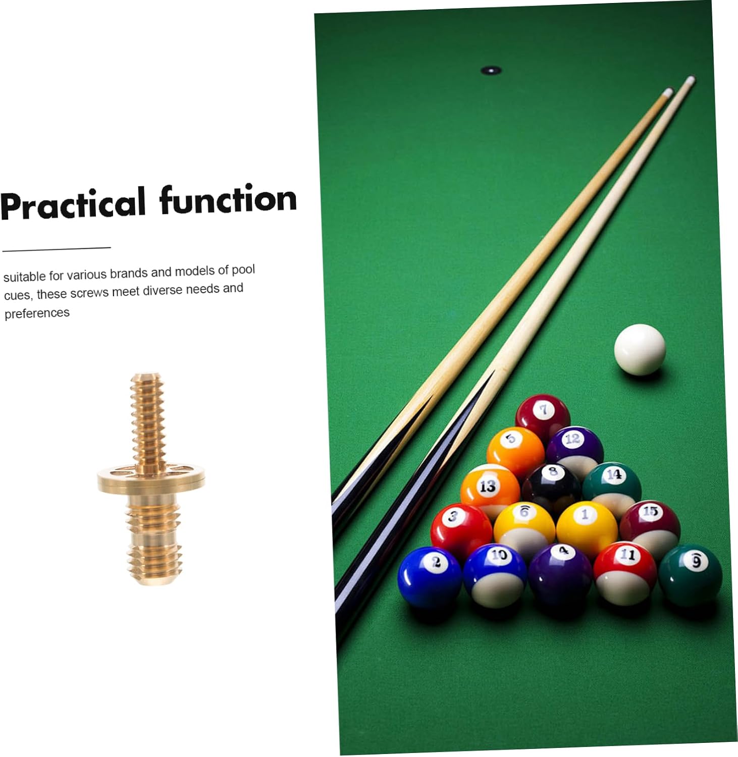 POPETPOP Pool Cue Copper Joint Screw for Enhanced Performance Durable Brass Screw for Billiard Cue Extension Easy Installation Improved Stability for Gamers