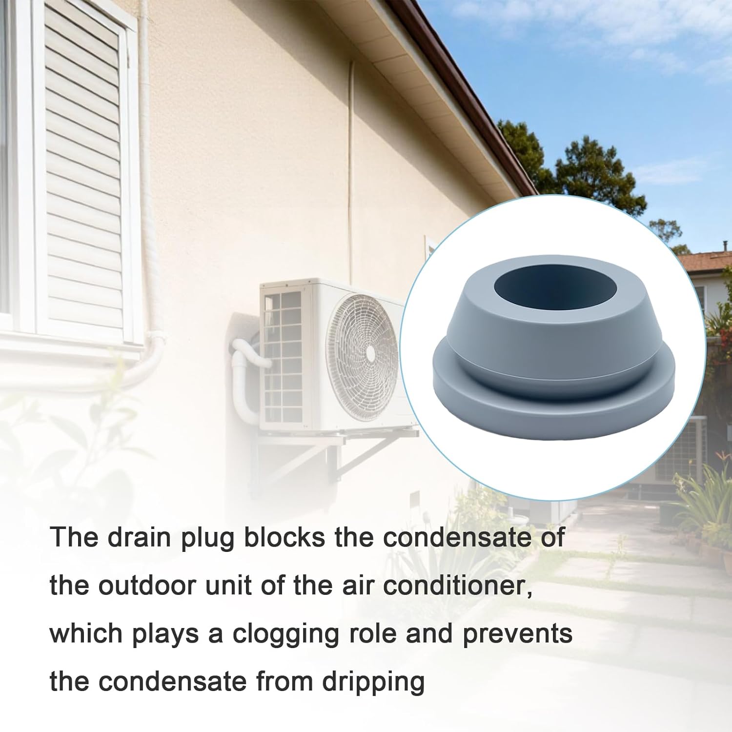 20MM (0.78IN) Hole Plug，Portable air Conditioner Drain Plug,Portable ac Drain Plug，Drain Hole Plug 20 mm Rubber Accessories for mini Split Window AC Outdoor Unit Parts， 5 Pieces，Grey