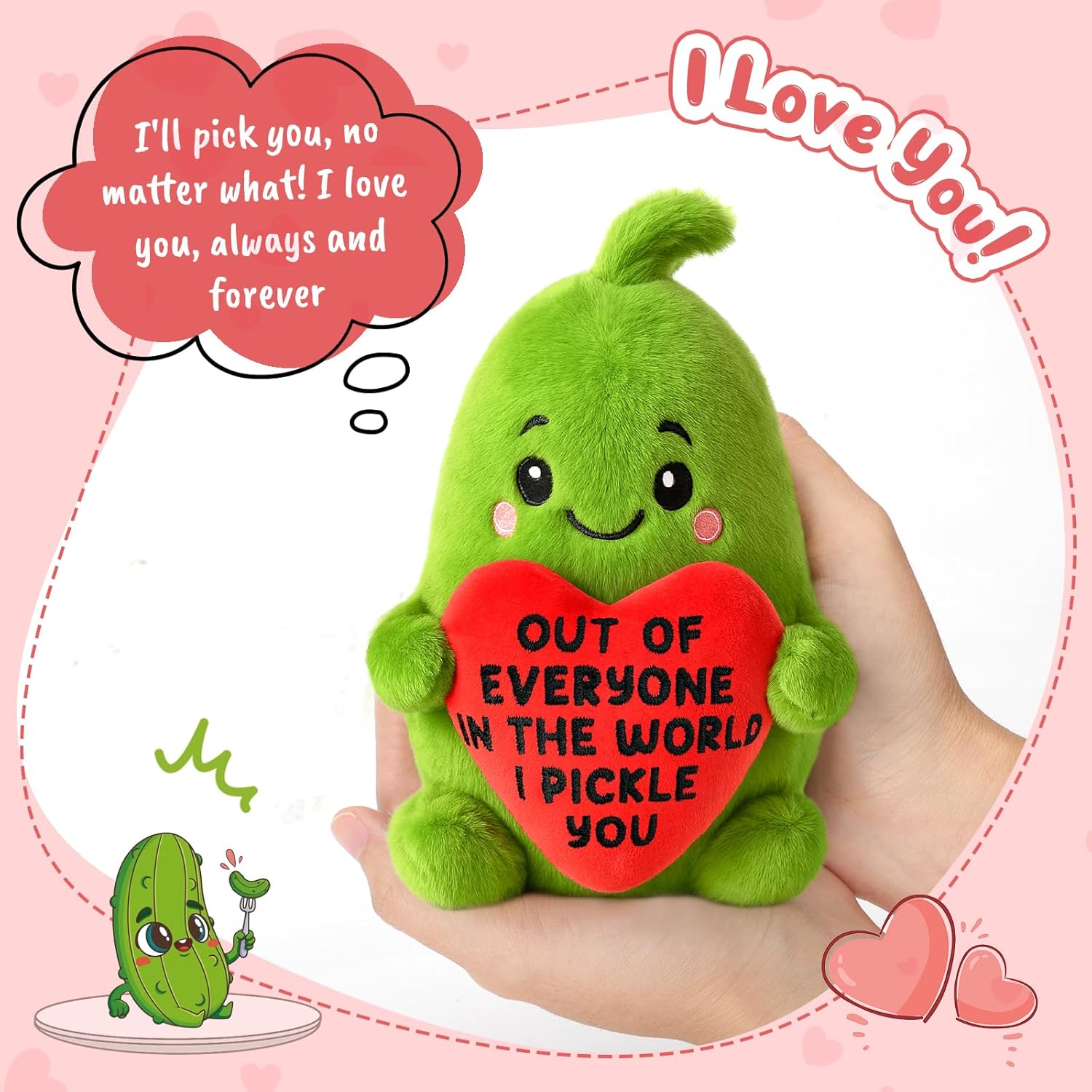 Valentines Funny Gifts for Him Her Girlfriend Boyfriend GF Wife Husband Anniversary Birthday Gifts for Women Men Couples Easter Fathers Mothers Day I Love You Pickle Gifts Christmas Stocking Stuffers