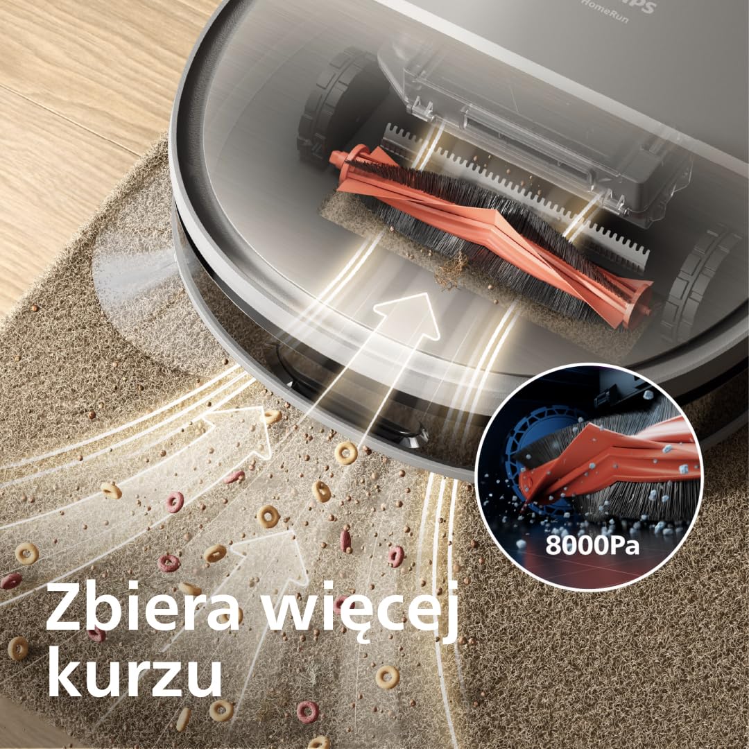 Philips Robot odkurzający i myjący z serii 9000 - bardzo mocne ssanie, aktywne mycie zawsze świeżą wodą, stacja wielofunkcyjna, wykrywanie przeszkód, sterowanie za pomocą aplikacji (XU9100/10)