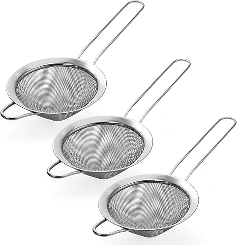 Miniatura 9 de Biaungdo 2 coladores de malla fina de 3.3 in/3.3 pulgadas, colador de té de acero inoxidable, coladores de malla cónica para cóctel, café,