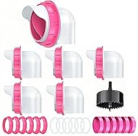 Vista 8 de Comedero para pollos sin desperdicios de 8 puertos, alimentador de aves de corral DIY de 4 pulgadas con 8 tapas, 1 sierra de corona, kit