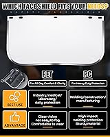 Vista 2 de Paquete de 3 máscaras faciales de gran seguridad para moler máscara facial para moler y cortar, transparente, resistente a los impactos, PC de alta