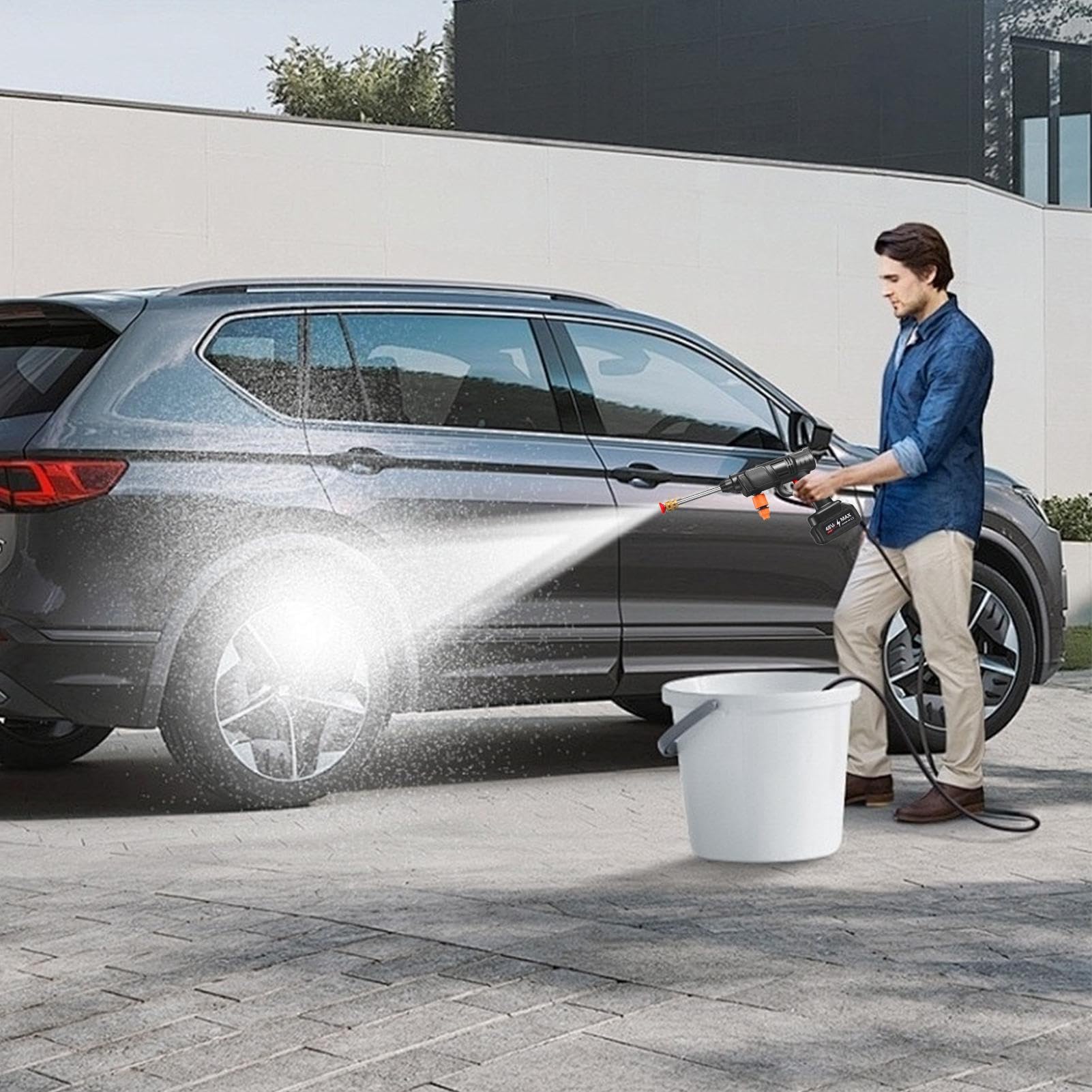 Hidrolimpiadora Inalámbrica Eléctrica Portátil Sin Cable | Máquina Recargable Para Lavar Coche Manual y Diario en Casa y Patio