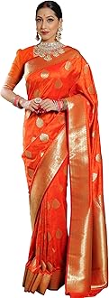 Sugathari Banarasi Saree for Women Pure Kanjivaram Silk Soft 2025 Design Wear Pattu Sarees Latest Sadi Party Sari Collections with Blouse Part (San Pari-224)