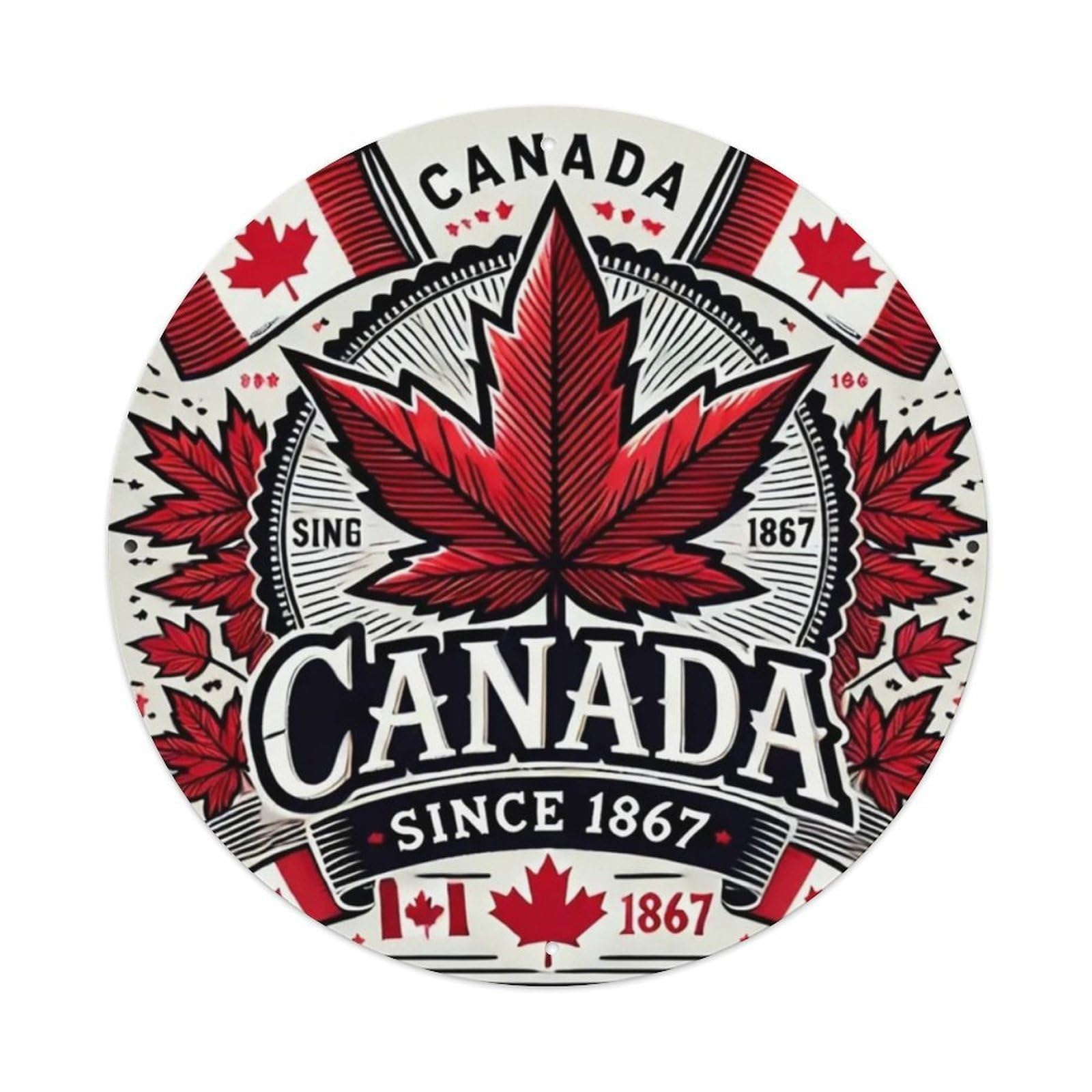 Igtefte Vintage Canada Maple Leaf Tin Sign Style Home Bar Garden Wall Plaque Decor Metal Poster 8X8 Inch