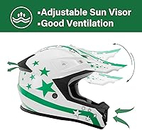 Vista 7 de TCMT Casco de motocross para jóvenes, certificado por DOT, casco de motocross ATV de cara completa para niños con gafas, guantes y bolsa para casco