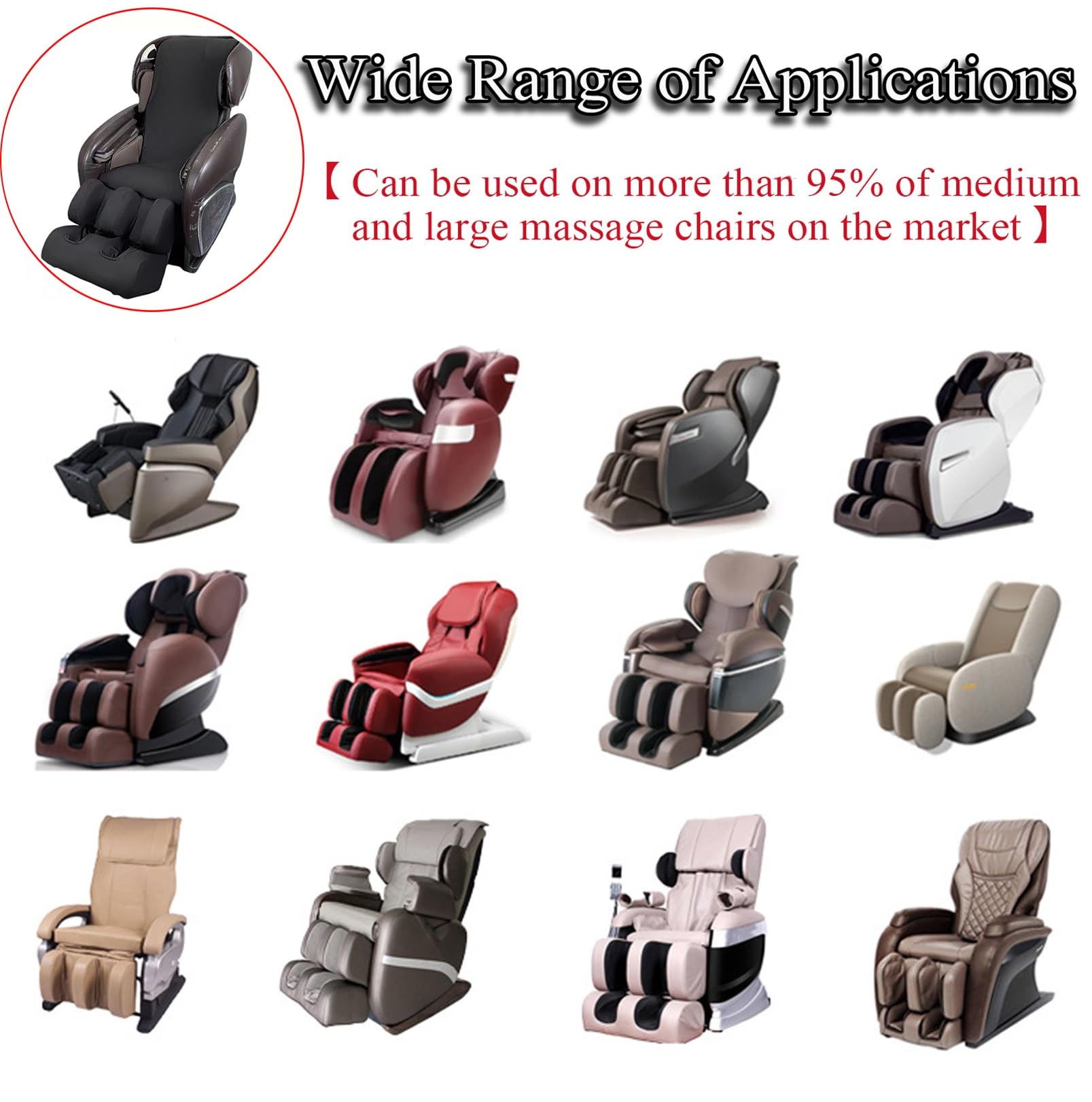 Ganzkörper-Shiatsu-Massagestuhlbezug,Abdeckung für Massagesessel Stretch Zero-Gravity-Stuhlbezug Tragbarer Staubdichter Massagesessel Bezug Wiederholbar Waschen(Khaki)