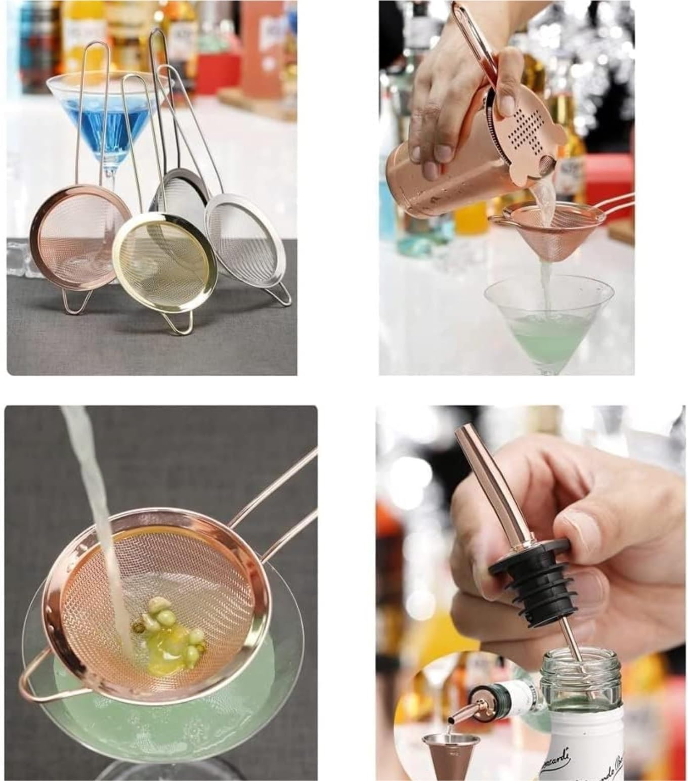 Shaker À Cocktail pour Mélanger Boissons 11 Pièces en Acier Inoxydable Cocktail Set Cocktail Shaker Set Cocktail Mixer Set Bartending Kit pour Bar Fête(P)