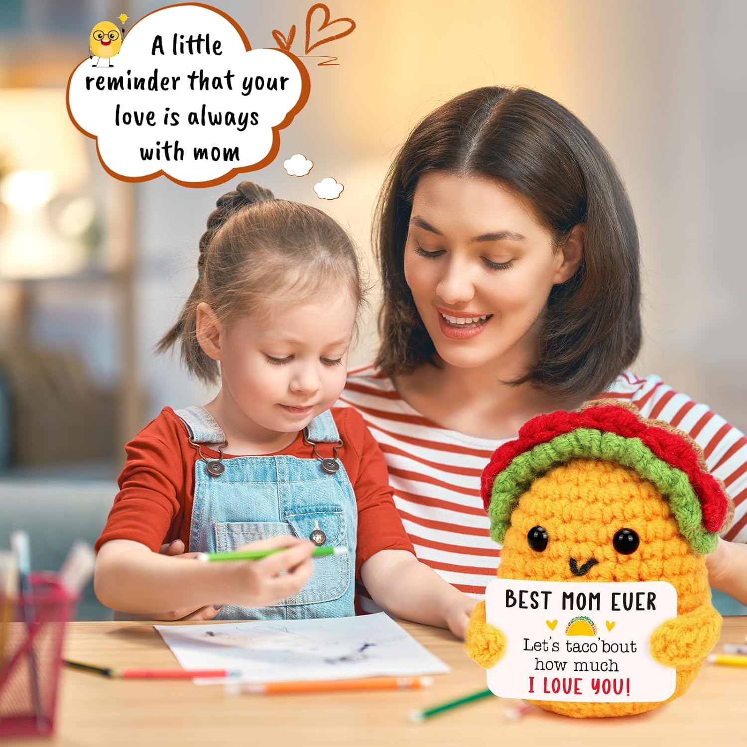 Gifts for Mom Christmas Birthday Gifts from Daughter Son, I Love Best Mom Ever Christmas Birthday Mothers Day Ideas Gift, Funny Crochet New Bonus Step Single Moms Mama Mum Valentines 2025 Present - Image 5