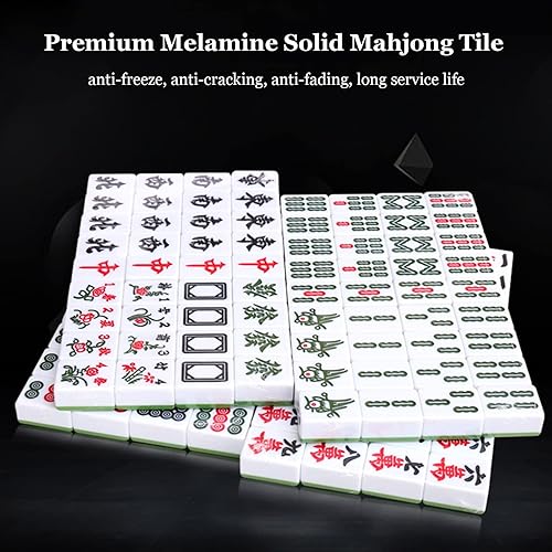 Miniatura 5 de Mesa mahjong automática plegable con 161 pulgadas 2 juegos de 144 azulejos y tela antipolvo para juego de dominó equipada con ruedas cenicero