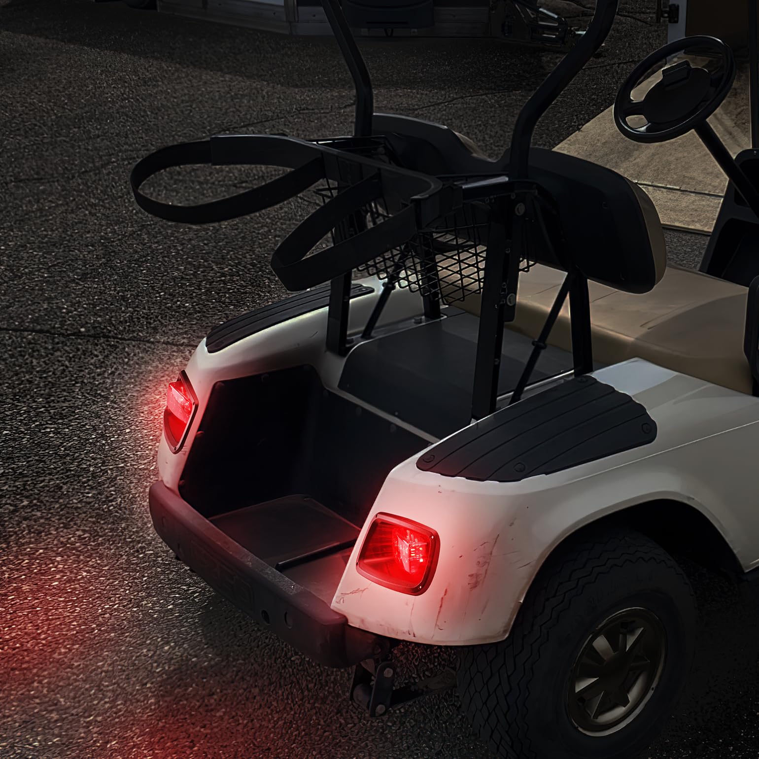 KEMIMOTO Deluxe Golf Cart LED-Licht-Kit Kompatibel mit EZGO TXT 1996-2013, Upgrade 12V LED-Scheinwerfer und Rücklichter mit Blinkern, Warnblinkschalter, Hupe, Bremsbelag