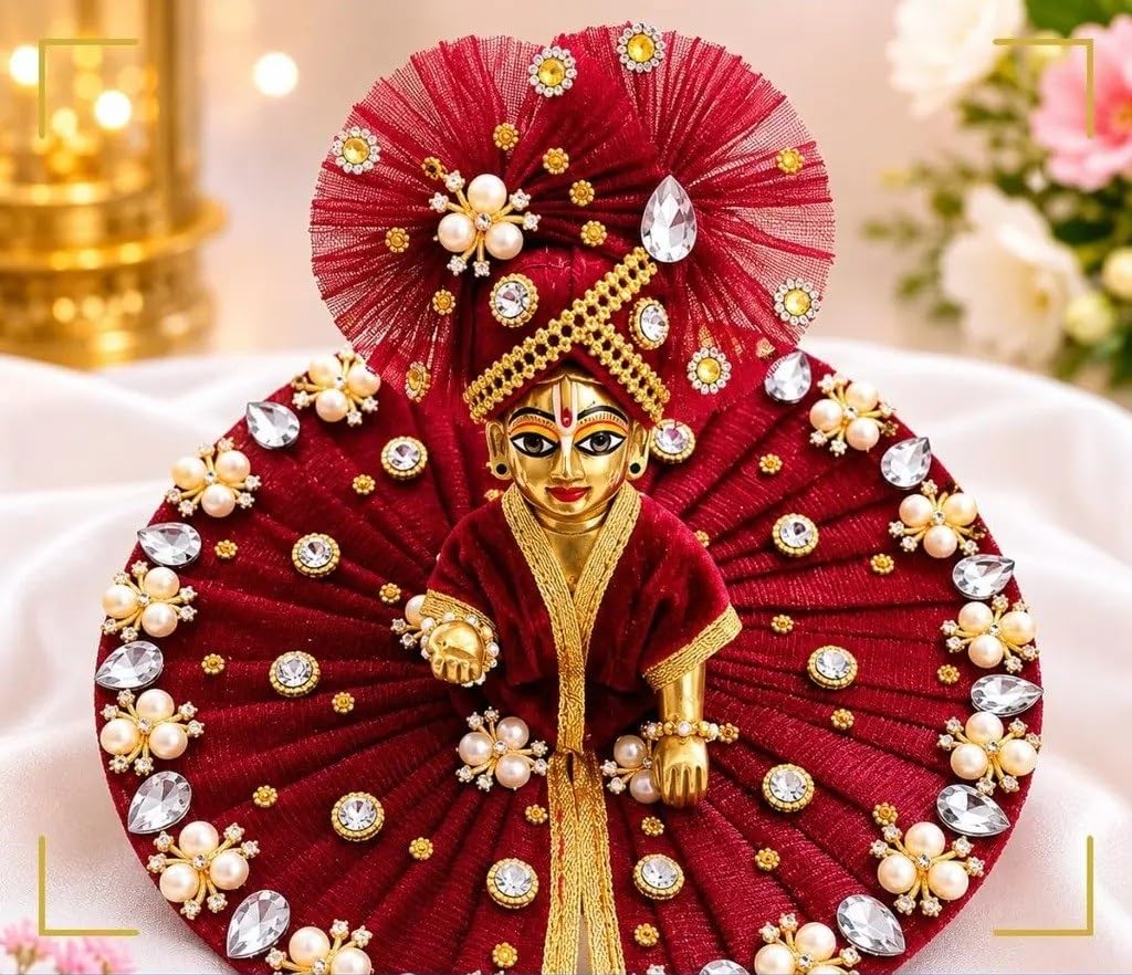 Mygopal Kanha Ji Poshak Handcrafted Fabric Dress for Bal Gopal (Size 1) | Handcrafted Divine Design-image-46