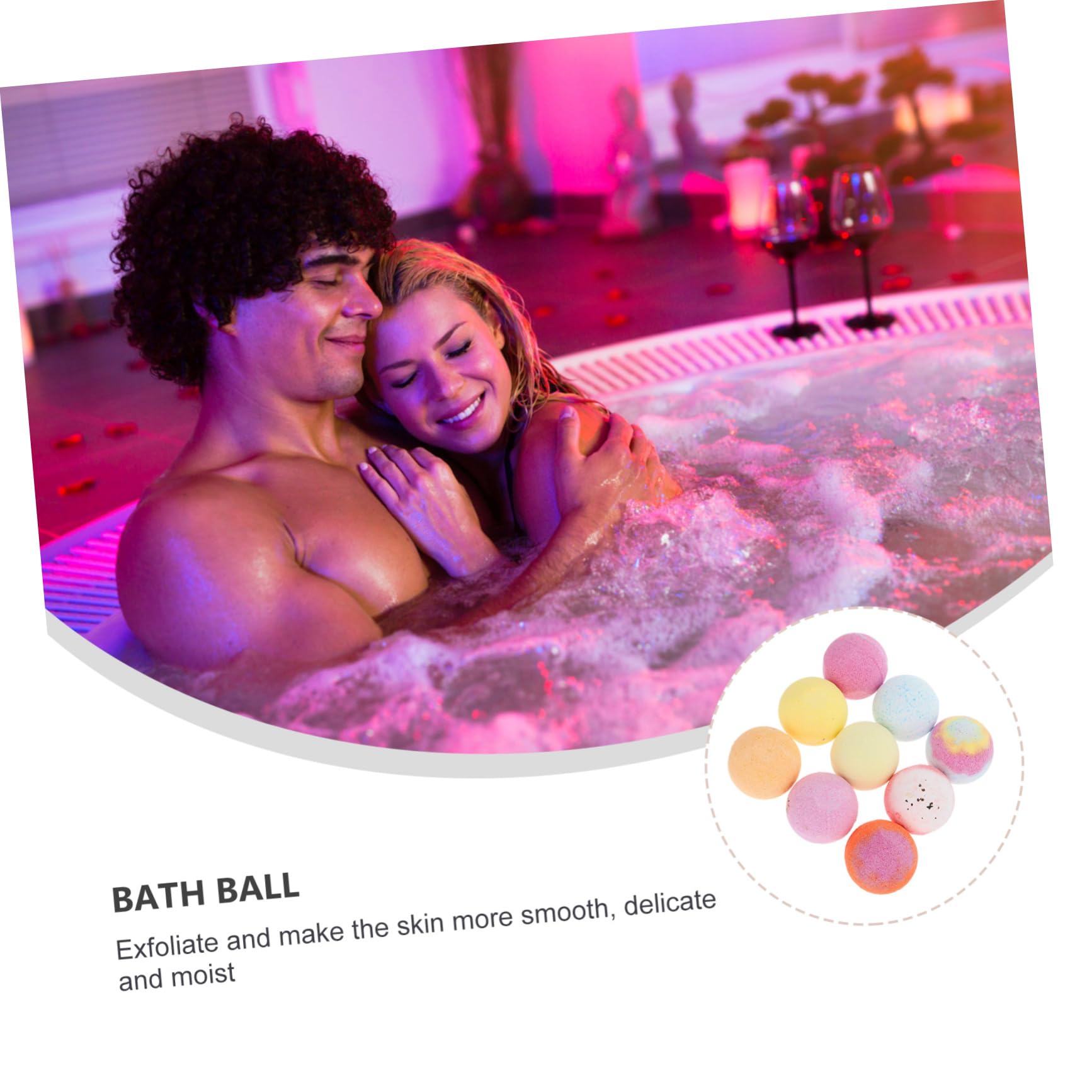 Healeved Bathing Set Essential Oils 9pcs Vibrant Bubble Balls for Aromatherapy Spa-Like Experience