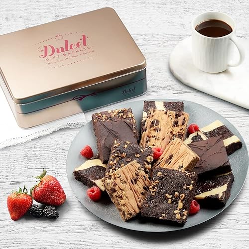 Miniatura 9 de Dulcet Gift Baskets Paquete surtido de brownie de chocolate con dulce de azúcar en forma de feliz cumpleaños, aperitivos recién horneados deliciosos
