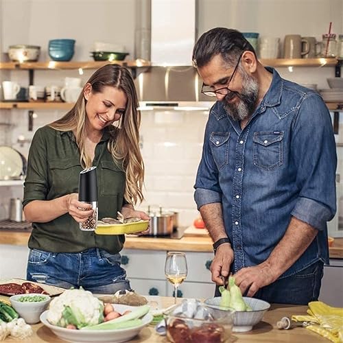 Miniatura 3 de PWV Electric Salt and Pepper Grinders Set - Shakers with Adjustable Coarseness for Sea Salt, Black Peppercorn, Or Spices -Mill for Kitchens,