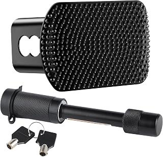 SINGARO Bling Heavy American Flag Metal Trailer Hitch Cover for 2 Inch Receivers, Ideal for Truck Accessories with 5/8-Inch Pin Diameter Trailer Hitch Lock (Black)