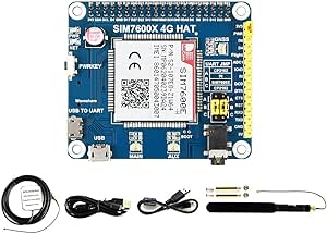 Waveshare 4G/3G/2G/GSM/GPRS/GNSS Hat for Raspberry Pi 4 Jetson Nano Based on SIM7600E-H Supports LTE CAT4 for Downlink Data Transfer
