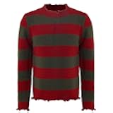Men's Freddy Sweater Striped Deluxe Jumper Sweater Knitted Nightmare On Elm St Halloween Fancy Costume