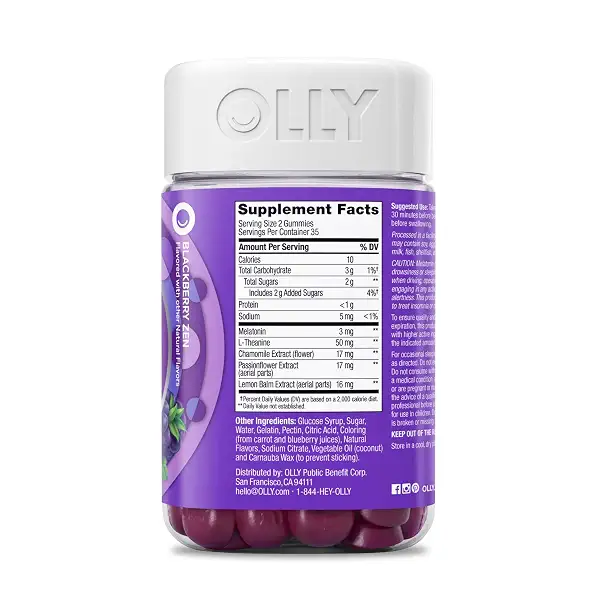 OLLY Sleep Support Gummy Supplement,* 3 mg Melatonin, L-Theanine - 70 Count | Sleep Support, 3mg Melatonin, L-Theanine & Botanical Extracts, Gluten Free, No Synthetic Colors, No Synthetic Flavors 12