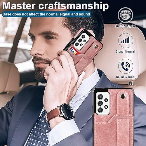 Miniatura 2 de Funda para teléfono Samsung Galaxy A52 5G con protector de pantalla, correa de muñeca ajustable, soporte para tarjeta de crédito, delgada, a prueba