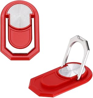 PATIKIL 2PCS Phone Ring Holder, Cellphone Ring Holder Finger Grip Stand 360 Rotation with Adhesive Backing Kickstand for Back of Phone Tablet Car Mount, Red