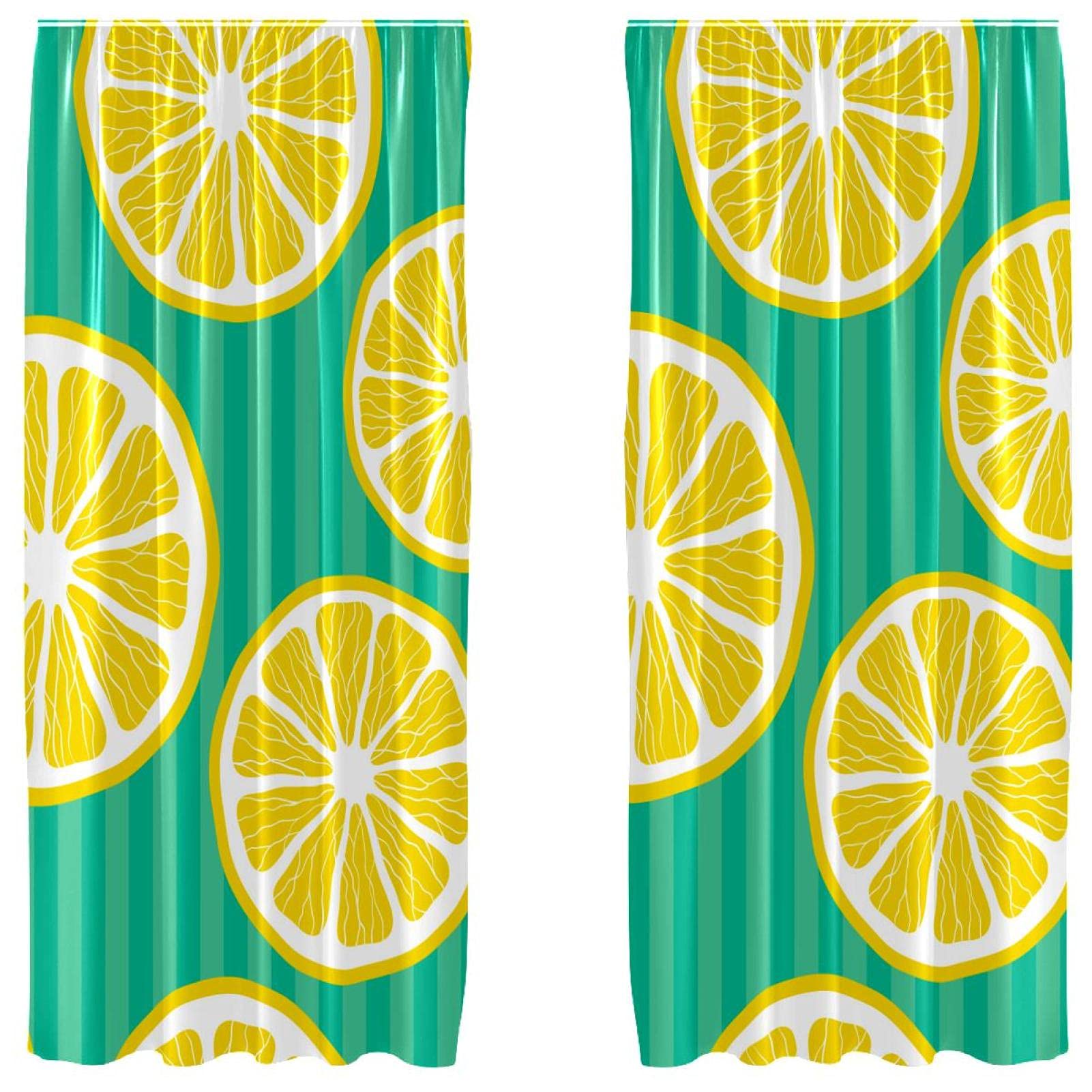 Cortinas opacas de microfibra con rayas limoneras para dar luz y confort a tu salón