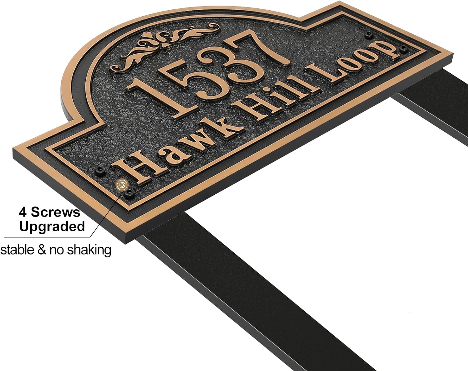 Custom Address Sign LAWN MOUNTED Large - 13.4'' x 8.11'' Personalized Address Plaque,House Number Sign Plaque for Yard,Lawn,Ground,Driveway Heavy Duty Engraved with Metal Stakes