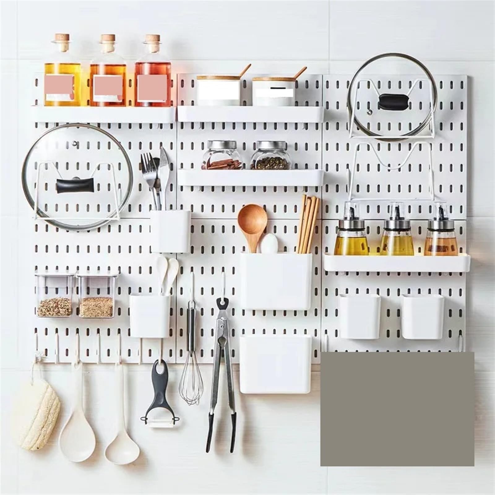 Werkzeugwand DIY Pegboard Zubehör Hängende Regal Lagerung Haken Wand Veranstalter Kein Stanzen Handwerk Organisation Werkzeuglochwand(Storage Box S)