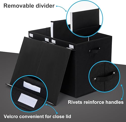 Miniatura 4 de ppopoly Cofre grande de juguetes con tapa, organizador plegable de almacenamiento de juguetes con divisor extraíble, 33 galones, 26 x 17 x 17