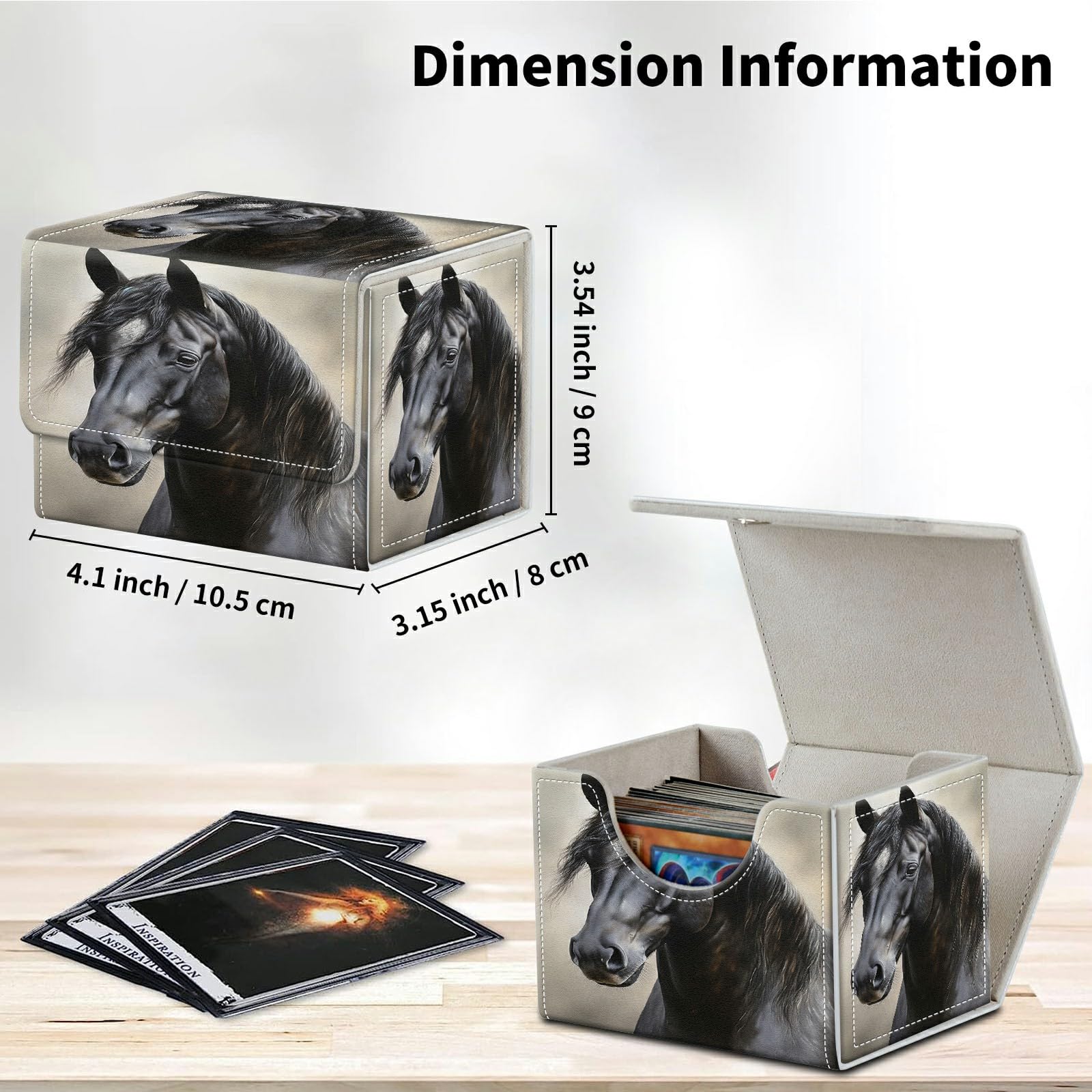 Amazon.com: HEAKIERG Black Horse Card Deck Box Organizer, 100+