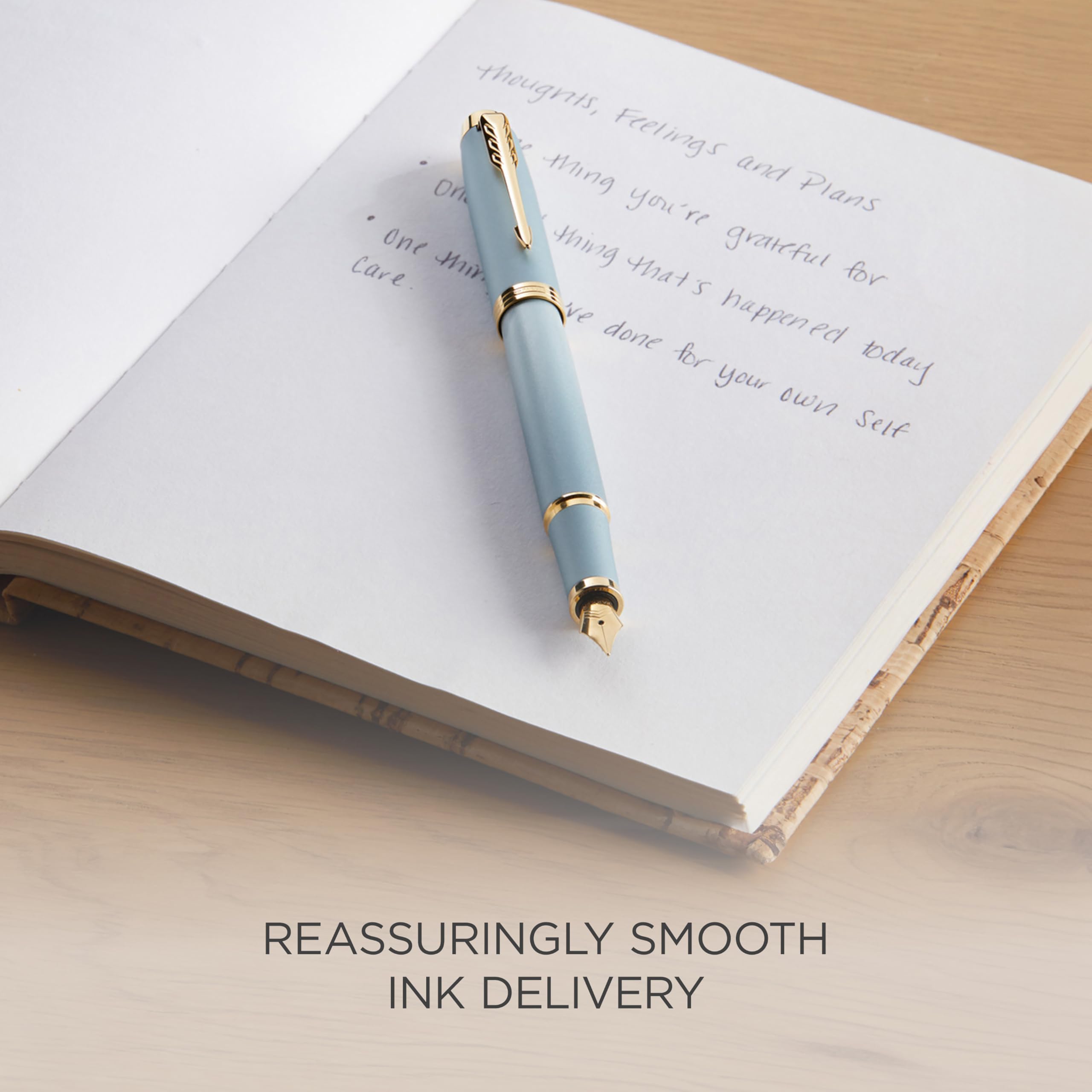 Parker IM Writing Rituals Stylo plume | Vert avec dégradé | Finitions or | Plume moyenne | Encre bleue | Coffret cadeau