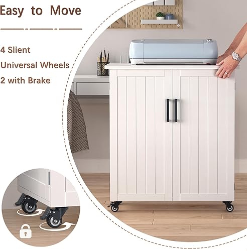 Miniatura 6 de GDLF Craft Cart Compatible with Cricut Machine Cricut Table with Storage Cabinet Rolling Cart Furniture with Drawers Designed for Accessories