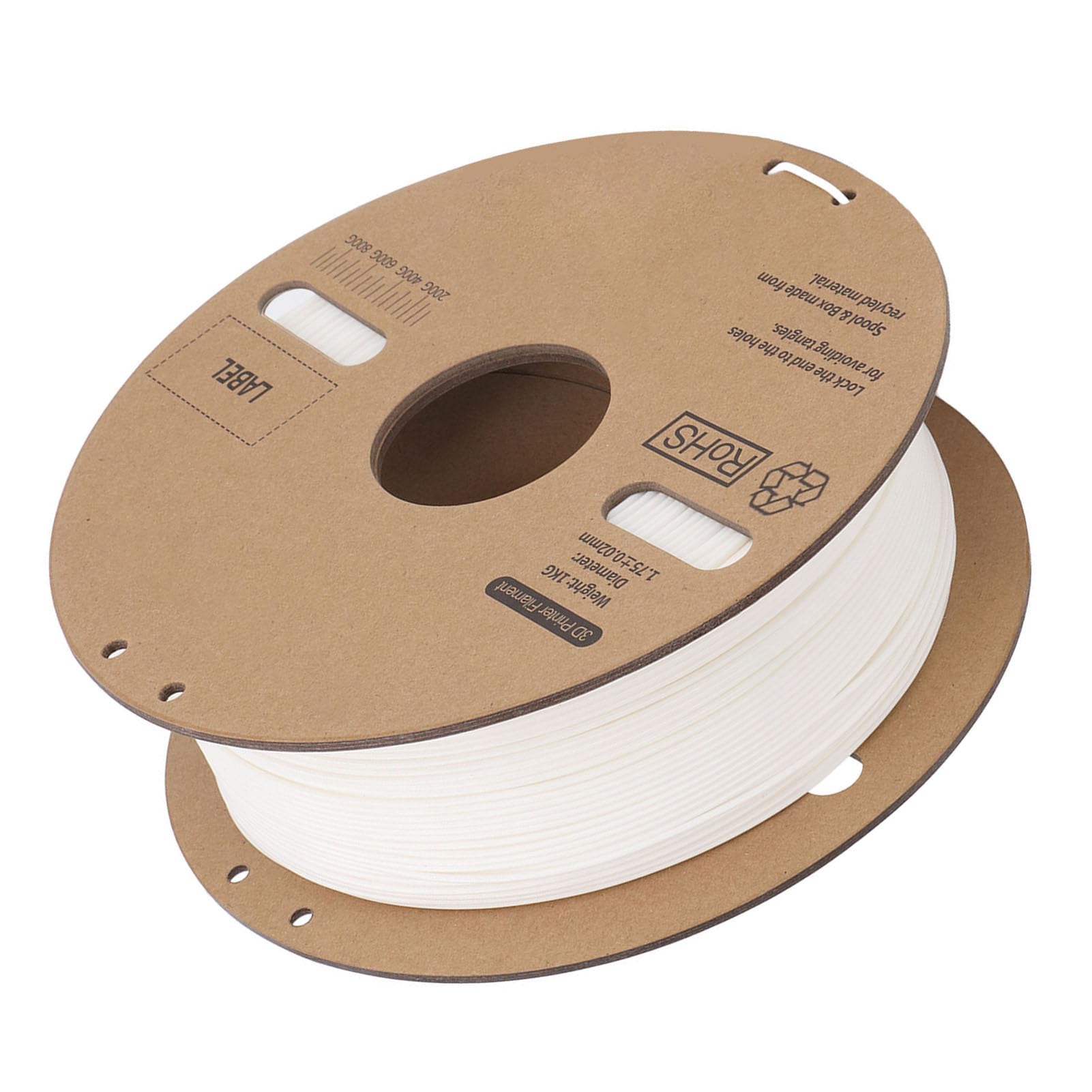 FTVOGUE Biały Filament PLA 1,75 Mm Filament do Szybkiego Druku, Szpula 1 Kg