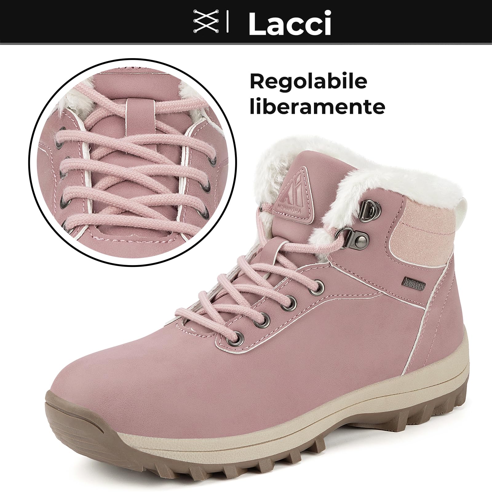 Mishansha Stivali da Neve Uomo Inverno Scarpe Pelliccia Donna Caldi Scarponcini Trekking Imbottiti 36-48