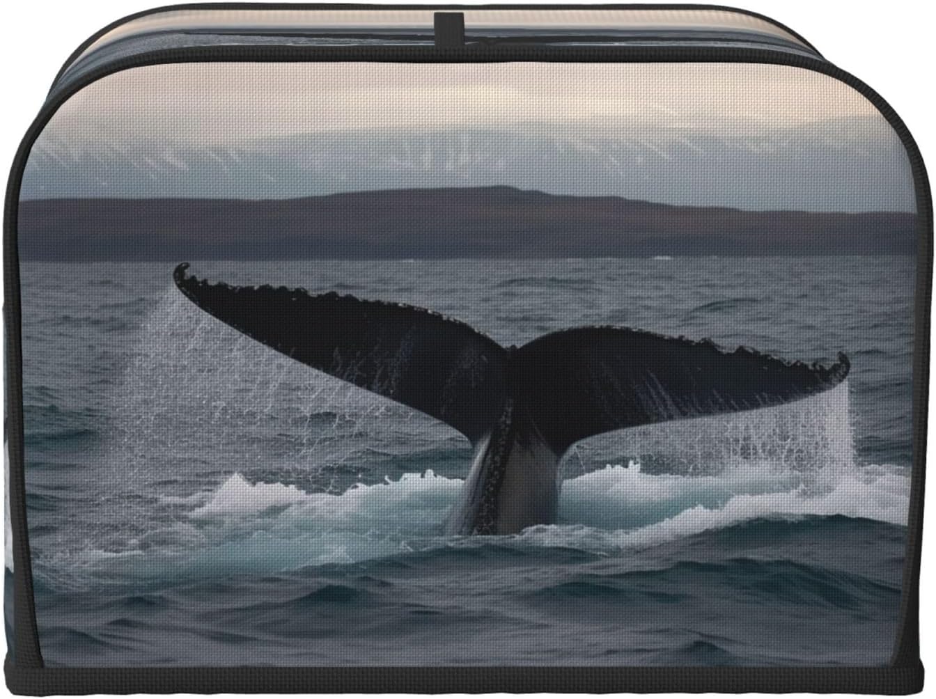 Humpback Whale Tail Toaster Cover 4 slice Kitchen Small Appliance Covers with Pockets Toaster Dust Cover with Top Handle Oven Cover Washable Universal Bread Maker Cover for Kitchen
