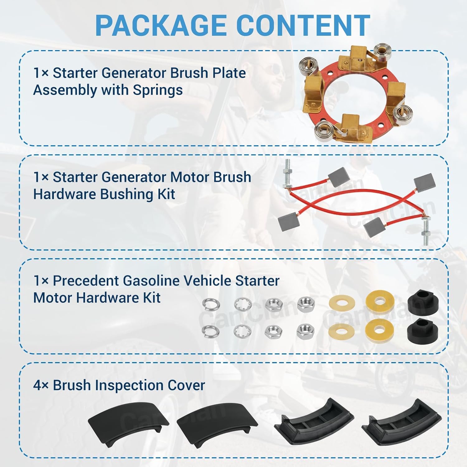 Starter Generator Brush Repair Set Fits 2010-Up Club Car Precedent Gas Golf Cart，OEM# 103953301 103347301 103347801 103347901