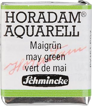 Schmincke - HORADAM AQUARELL - Finest Artists Watercolor Paints, 524 May Green, 14 524 044, 1/2 pan