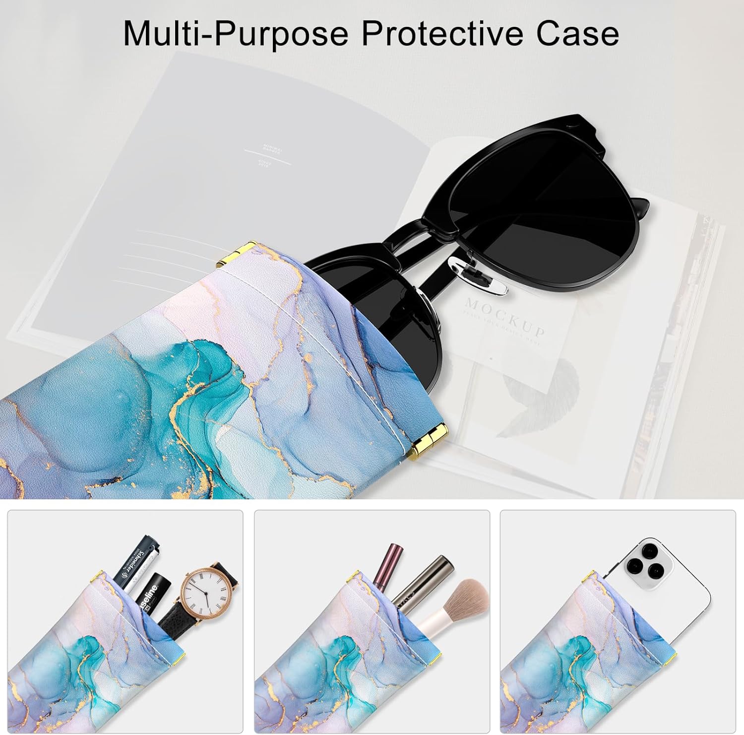 Pack Squeeze Leather Sunglasses Pouch Portable Zimbabwe Ubuy