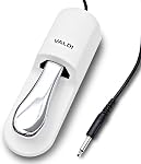 VALDI BP-3 Sustain Pedal White - Universal Pedal for Keyboard Piano, Digital Pianos, MIDI Keyboards & Synths - Conversion Switch for All Brands - 1/4'' Jack, Anti-Slip Design, Extended Cable