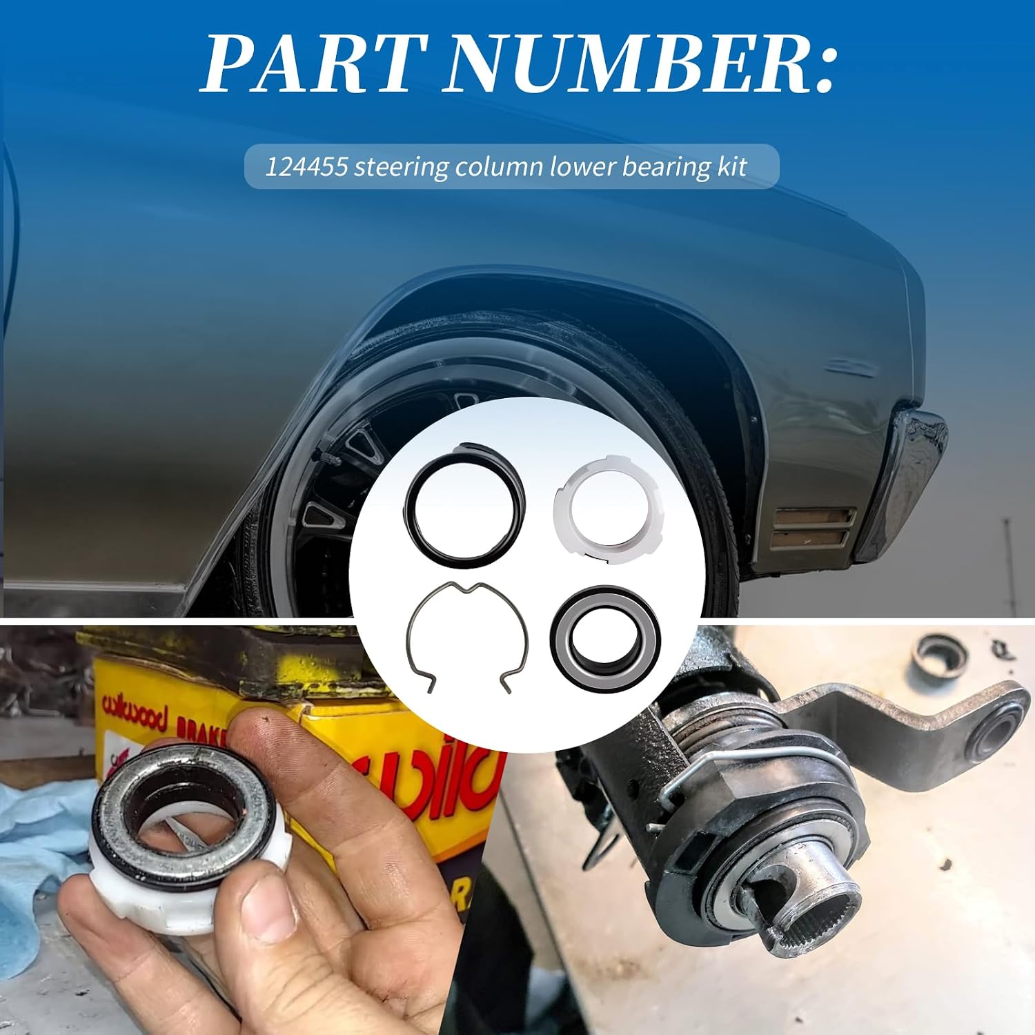 124455 Steering Column Lower Bearing Kit Compatible with GM Pontiac Chevrolet Camaro Pontiac Firebird 1970 and beyond