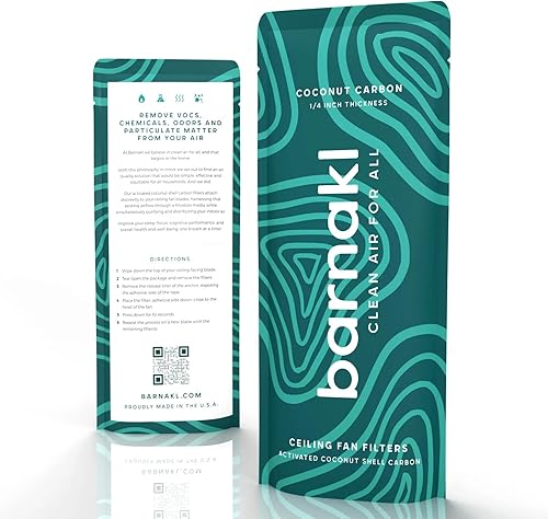 Miniatura 7 de Filtros de ventilador de techo  Filtros de hoja de ventilador de techo de carbón activado para contaminantes domésticos comunes  Ajuste universal