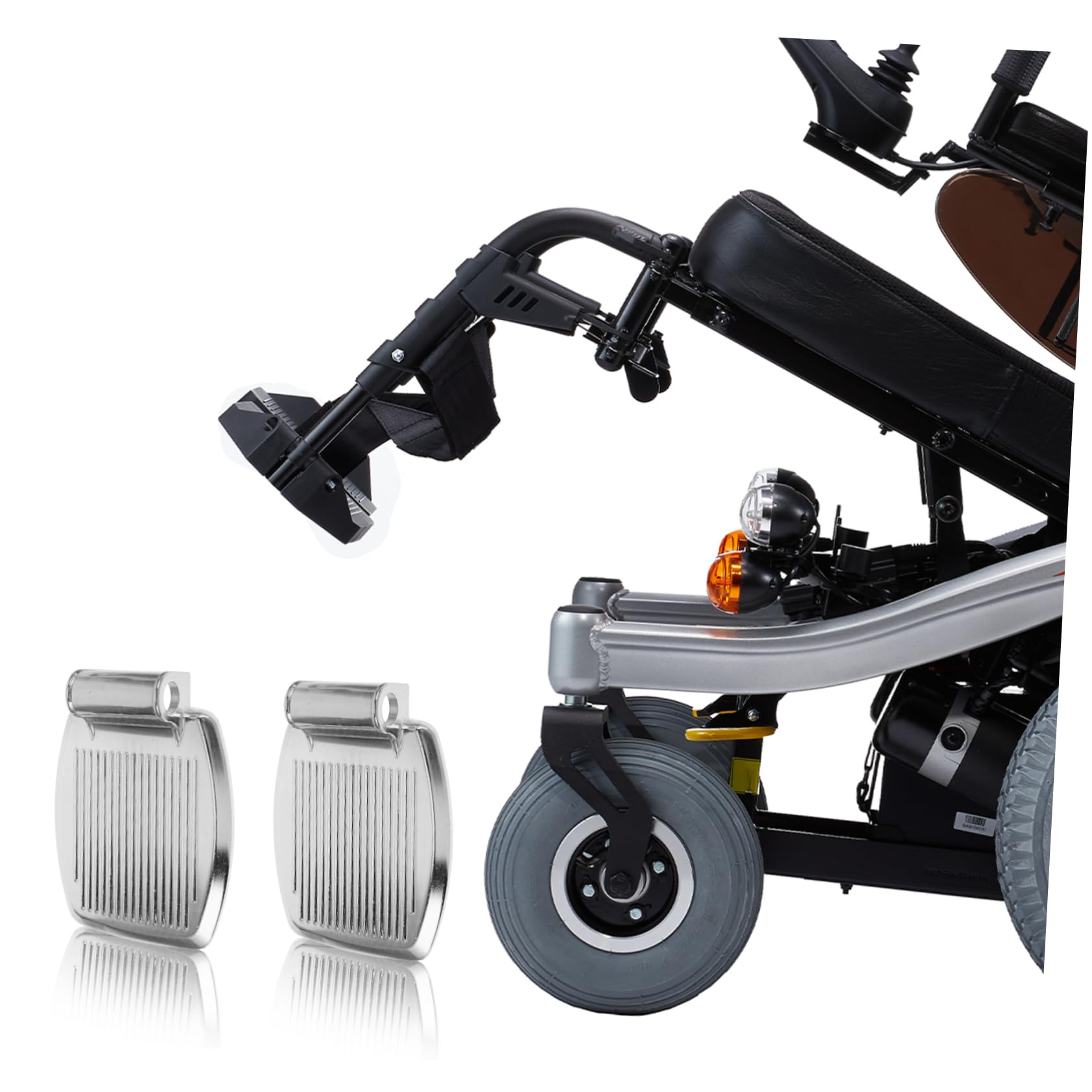 2piezas Accesorios Para Sillas De Ruedas Pedales De Aluminio Reposapiés Elevable Para Orificio Para Andador De Ancianos
