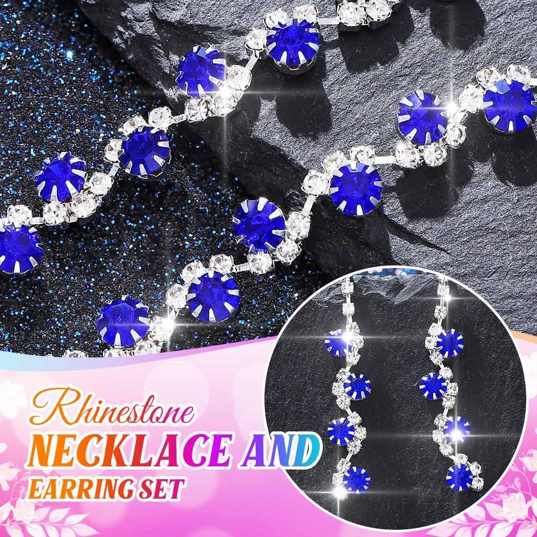 Aukmla Bridal Wedding Jewelry Set Silver Rhinestones Choker Necklaces Earrings Bracelet Sets Prom Jewelry for Women and Brides - Image 5