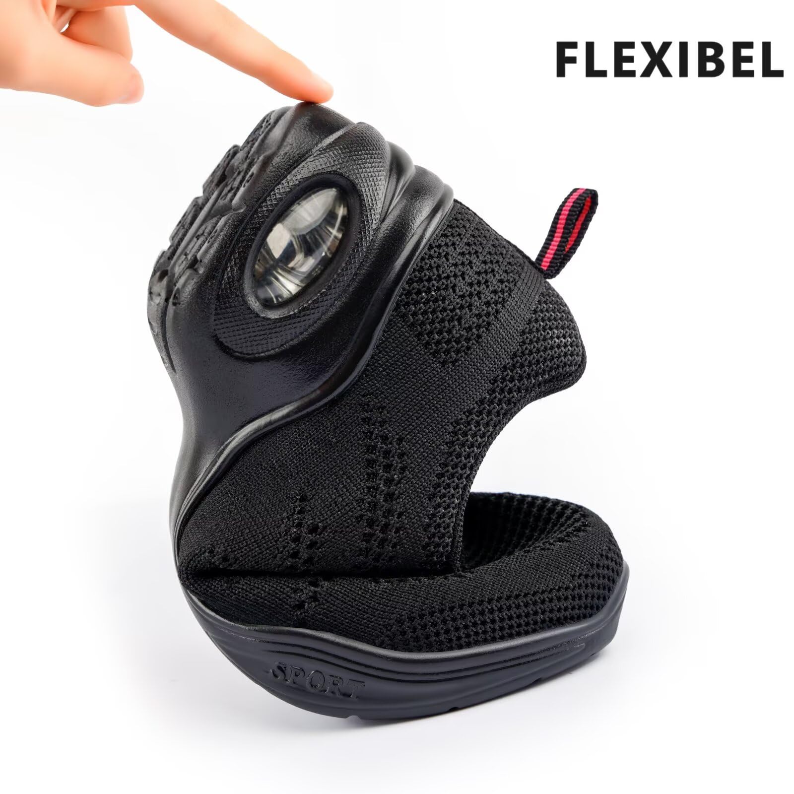 Chaussure de Danse Femme Noir Sneakers de Jazz Sports Cheerleading Line Dance avec Coussin d'air
