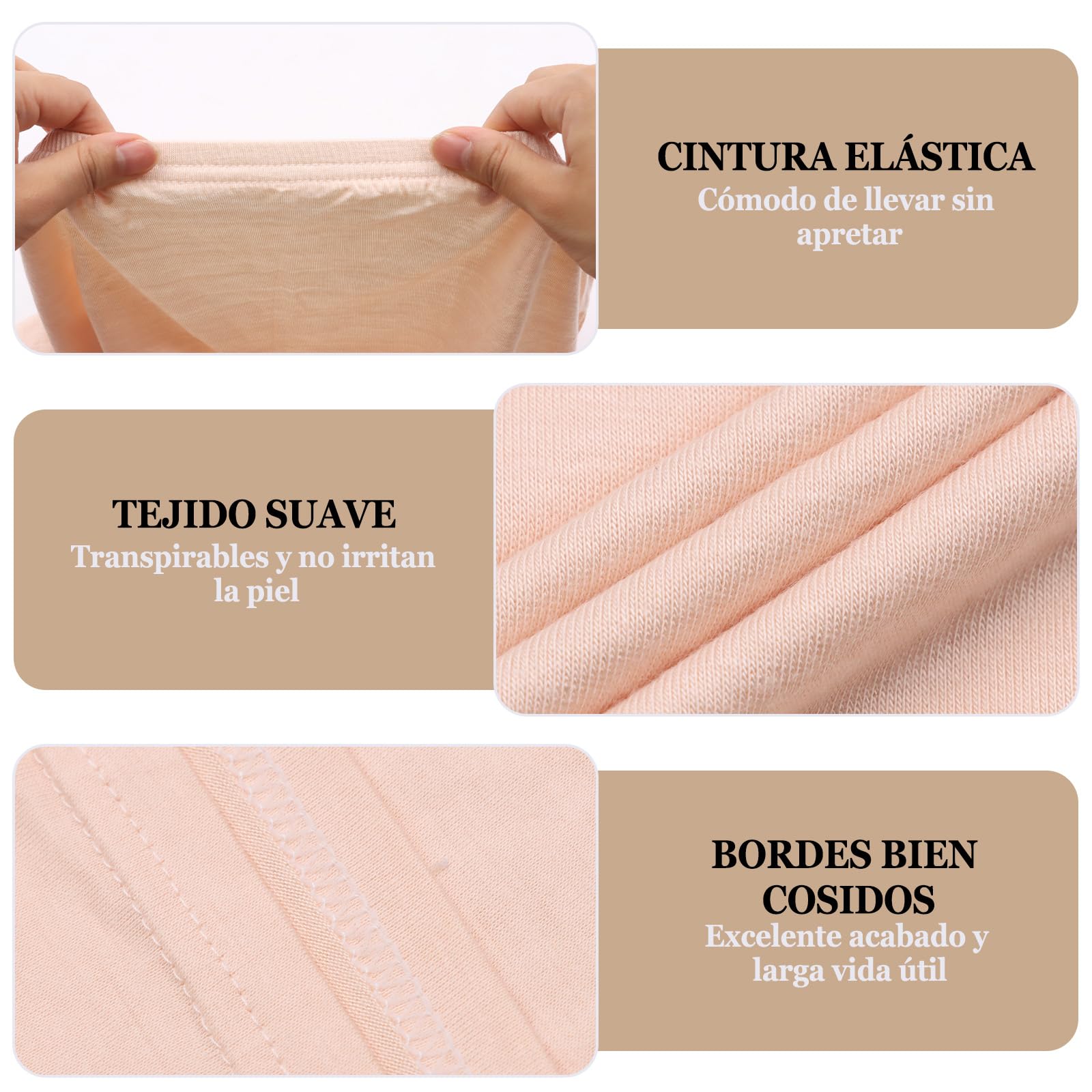 Falda Anti Walking Media Enagua Nude Algodón Enaguas Minifalda Stretch Transpirable Falda Slip para Debajo del Vestido Antiestático Enaguas para Vestidos Cintura 65cm/25.5in M