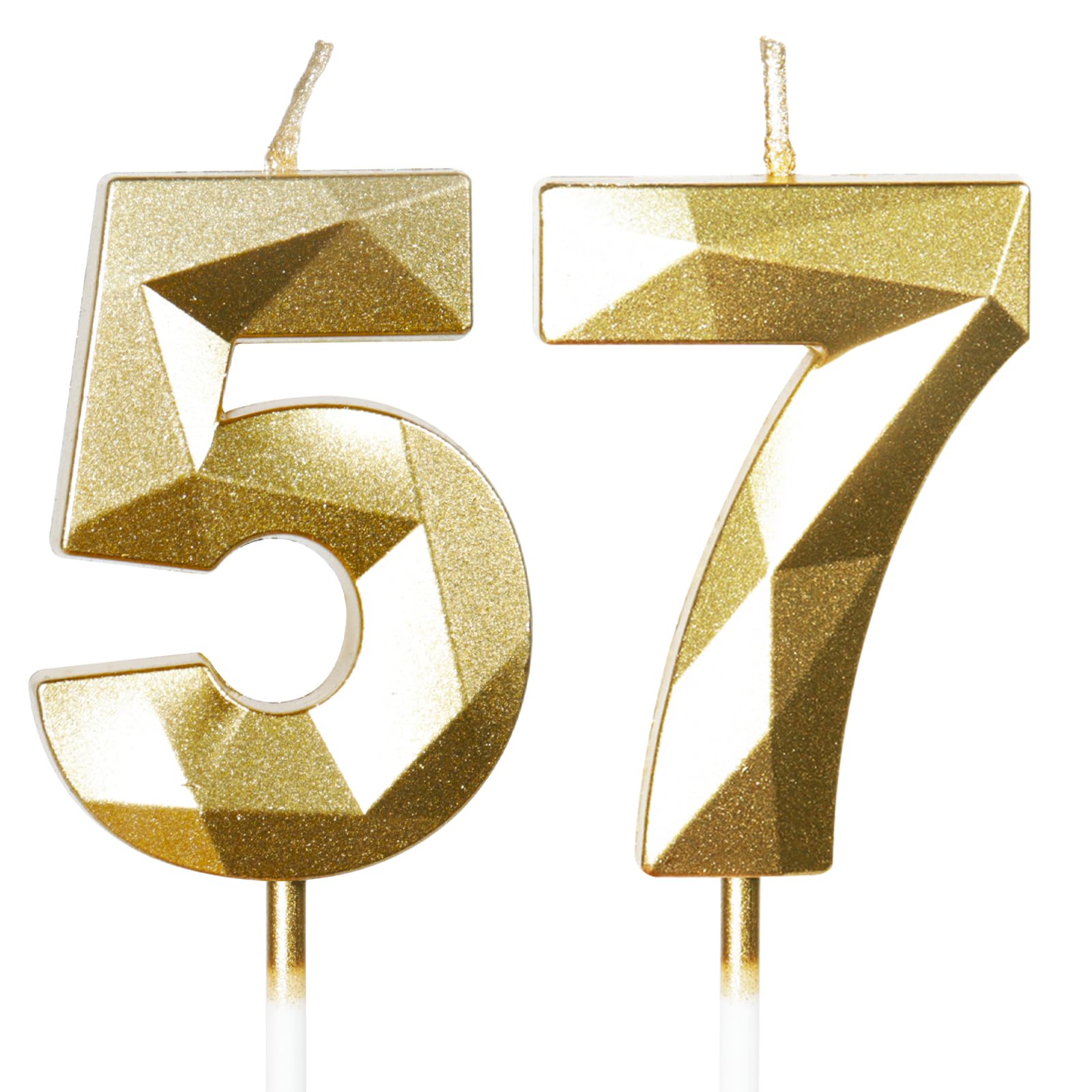 Yiran 50th Birthday Candles, Gold Number 50 Happy Birthday Candles, Cake Topper Decorations for Birthday Party, Wedding Anniversary Celebration Supply — view 159