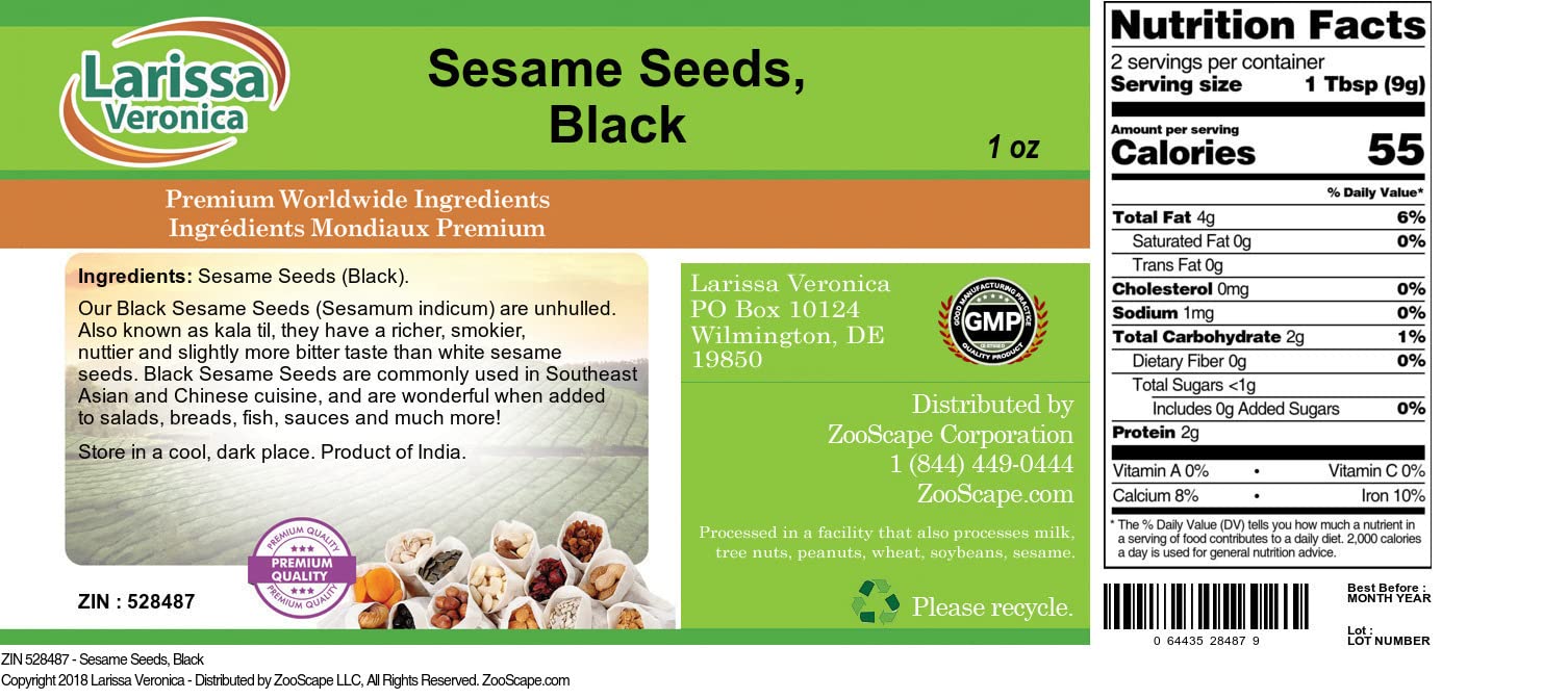 Amazon.com : Sesame Seeds, Black (1 oz, ZIN: 528487) : Grocery